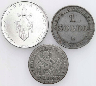 Watykan, Scudo 1867, 100 lire 1973, 20 soldi 1795