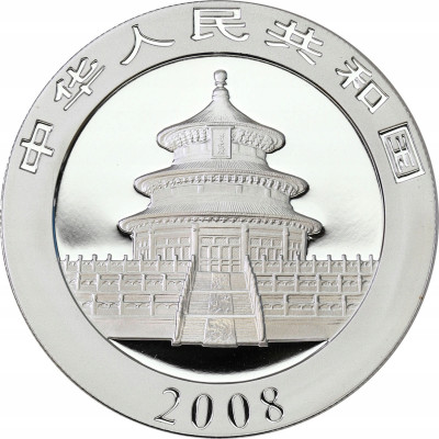 Chiny. 10 yuanów 2008, Panda – UNCJA SREBRA