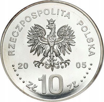10 złotych 2005 August II Mocny półpostać GCN PR69