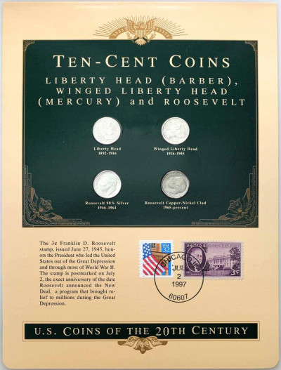 USA. 10 centów 1911-1969 – 3 szt – SREBRO