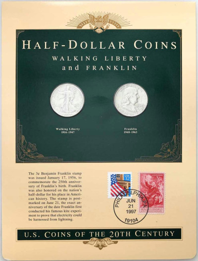 USA. 1/2 dolara Liberty + Franklin – SREBRO