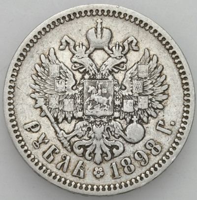 Rosja. Mikołaj II 1 Rubel 1898 – SREBRO
