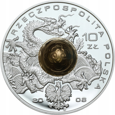 III RP. 10 złotych 2008 Pekin – kula - SREBRO