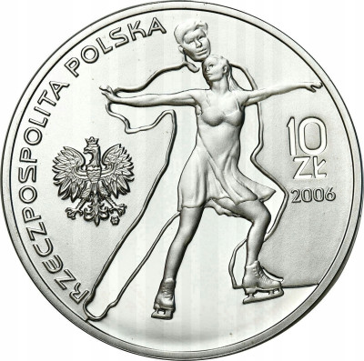 III RP. 10 złotych 2006 Turyn łyżwiarka - SREBRO
