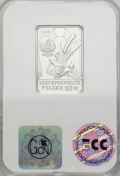 10 zł 2010 Szwoleżer Napoleona - SREBRO- GCN PR70