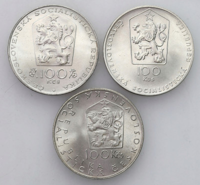 Czechosłowacja 100 koron 1981-1984. SREBRO – 3 szt