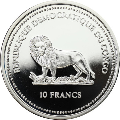 Kongo, 10 franków 2003 Wodospady Wiktorii– SREBRO