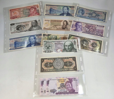 Meksyk. Banknoty, zestaw 13 sztuk