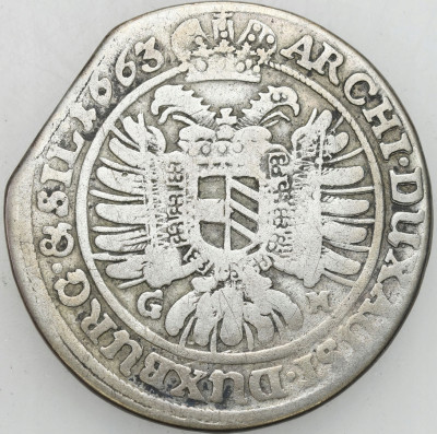 Śląsk, Leopold I. 15 krajcarów 1663 GH, Wrocław