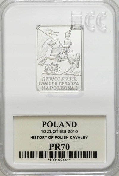 10 zł 2010 Szwoleżer Napoleona - SREBRO- GCN PR70