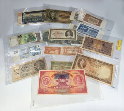Czechosłowacja Banknoty, zestaw 42 sztuk