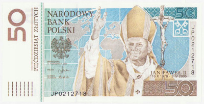 Banknot 50 złotych 2005 Jan Paweł II