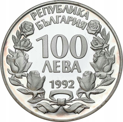 Bułgaria 100 Lewów, 1992 - Orzeł - SREBRO