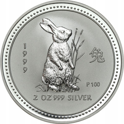 Australia 2 dolary 1999 Rok królika 2 Uncje SREBRO