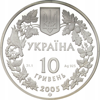 Ukraina 10 hrywien 2005 Ślepiec - SREBRO