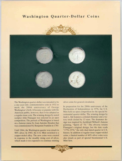 1/4 dolara 1957-1976 zestaw w etui 4 szt SREBRO