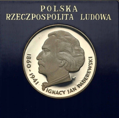 PRL. 100 złotych 1975 Paderewski - SREBRO
