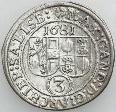 Austria 3 krajcary 1681 Salzburg – PIĘKNE