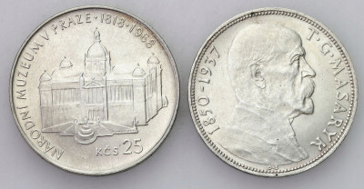 Czechosłowacja. 20 i 25 koron 1937-1938 – 2 szt