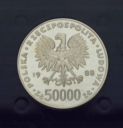 PRL. 50.000 złotych 1988 Józef Piłsudski - SREBRO
