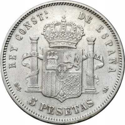 Hiszpania, 5 peset 1885 – SREBRO