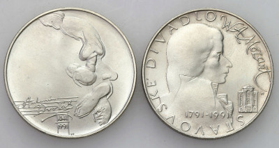 Czechosłowacja. 100 koron 1991. SREBRO – 2 szt