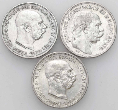 Austria, 2 korony 1912 i 1913, 3 szt.