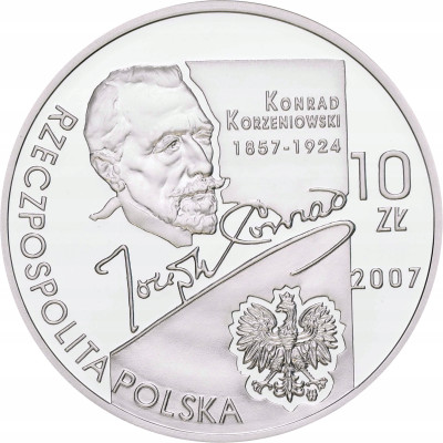 III RP. 10 złotych 2007 Korzeniowski - SREBRO