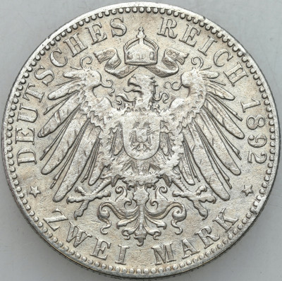 Niemcy, Hamburg. 2 marki 1892 J Hamburg