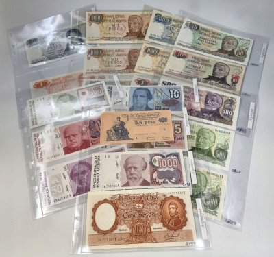 Argentyna. Banknoty, zestaw 23 sztuk