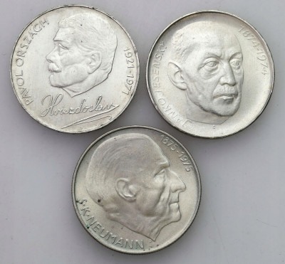Czechosłowacja. 50 koron 1971-1975. SREBRO – 3 szt