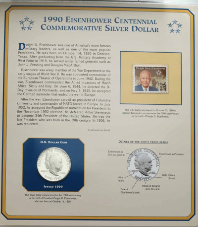USA 1 dolar 1990 P Eisenhower - SREBRO