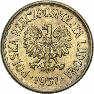 PRÓBA mosiądz 1 złoty 1957 - NAKŁAD 100 sztuk