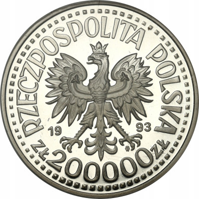 200.000 zł 1993 Jagiellończyk popiersie – SREBRO