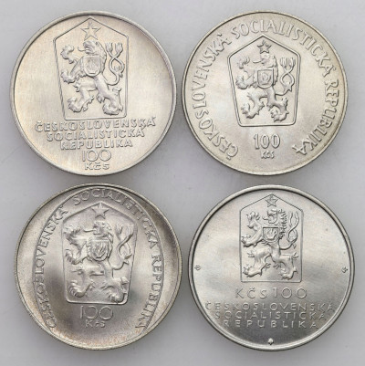 Czechosłowacja 100 koron 1982-1984. SREBRO – 4 szt