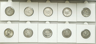 Austria 1 korona 1893-1915. RÓŻNE, SREBRO – 10 szt