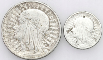II RP. 2 złote 1934 i 10 złotych 1932 bez znaku