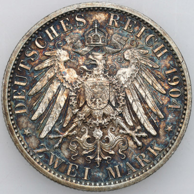 Niemcy - Mecklenburg-Schwerin 2 Marki 1904 SREBRO
