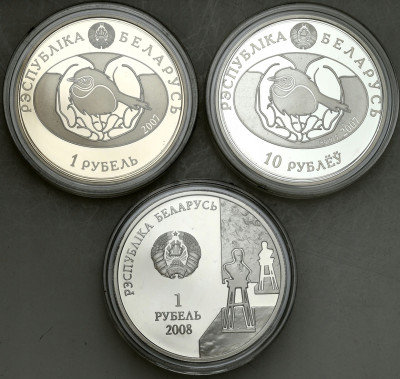 Białoruś 1 + 10 rubli - zestaw 3 sztuk