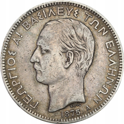 Grecja - 5 drachm 1875 - SREBRO