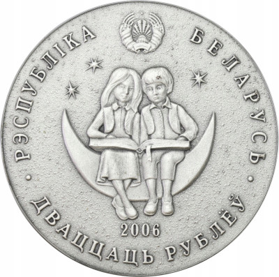 Białoruś 20 Rubli 2006 baśnie 1001 nocy - SREBRO