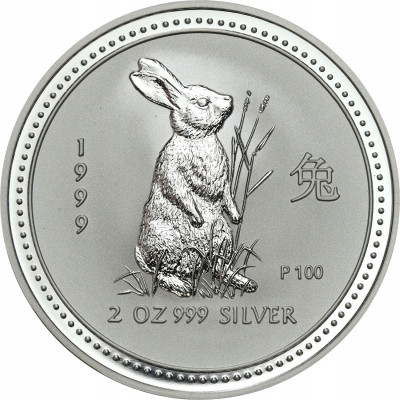 Australia 2 dolary 1999 rok królika SREBRO 2 uncje