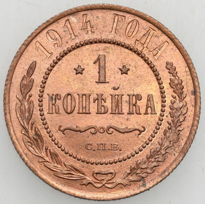 Rosja Mikołaj II Kopiejka 1914 Petersburg PIĘKNE