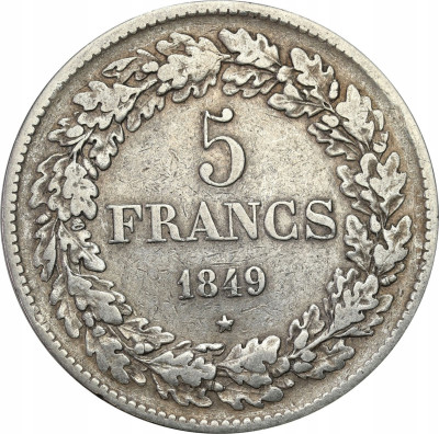 Belgia 5 franków 1849 Leopold - SREBRO