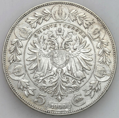 Austria, Franciszek Józef. 5 koron 1900 – SREBRO