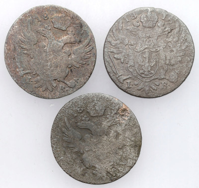 5 groszy 1816 i 1823 IB, Warszawa, 3 szt.