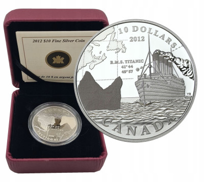 Kanada 10 $ dolarów 2012 Titanic – SREBRO