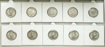 Austria 1 korona 1895-1915. RÓŻNE, SREBRO – 10 szt
