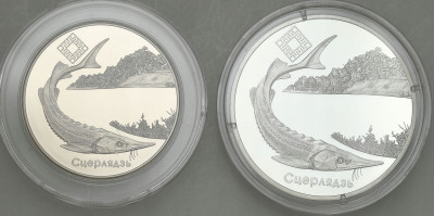 Białoruś 1 + 20 rubli 2007 jesiotr - zestaw