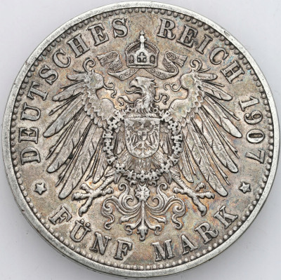Niemcy - Badenia 5 Marek 1907 G - SREBRO